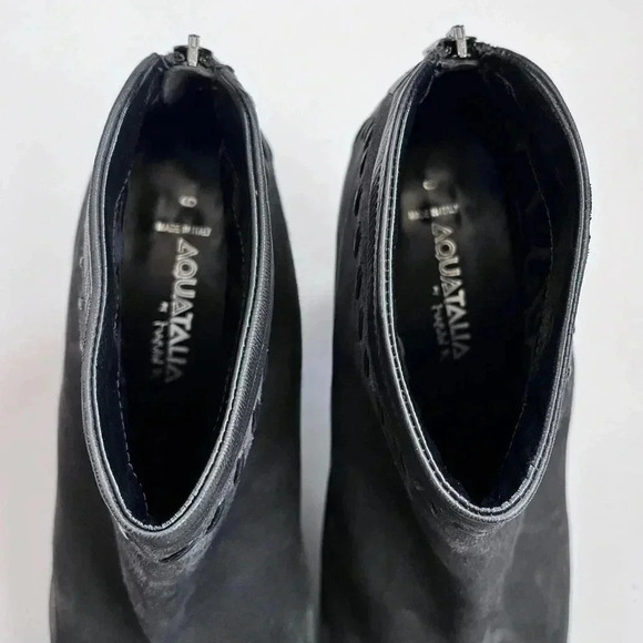 Aquatalia By Marvin K Vera Gomma Gray Suede Minimalist Ankle Women’s Boots Sz 9 - Picture 10 of 11